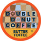 Double Donut Coffee Coffee Pods, Medium Roast, Butter Toffee Flavor, 24 Count, Compatible with Keurig K Cups