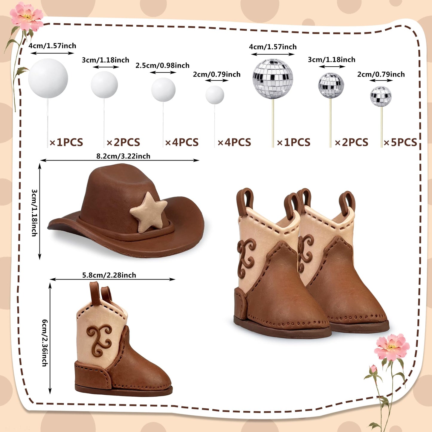 Cowboy Cake Decorations Cowboy Hat And Boot Cake Toppers Disco Ball Cake Topper Western Cowboy Cowgirl Birthday Baby Shower Part