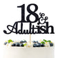PYBHILK Black Glitter Cake Topper for 18th Birthday Party, Adultish Design, Paper Material, Model PY--0046