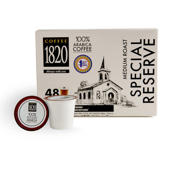 Caf   1820 Special Reserve Ground Coffee Cups, Premium Costa Rican Blend, 100% Arabica, Medium/Dark Roast, Compatible With Keuri