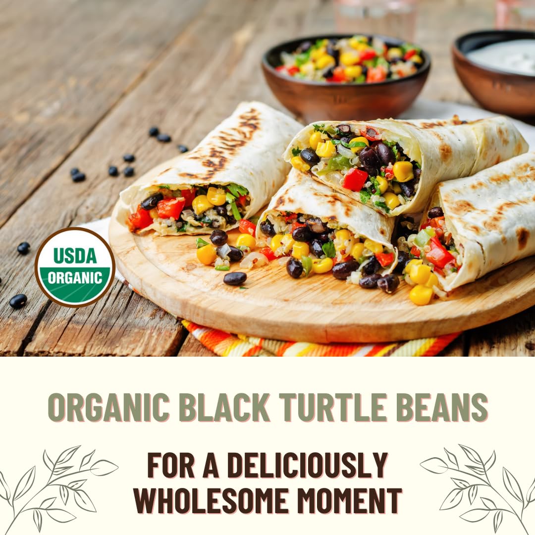 Mountain High Organics, Certified Usda Organic Dry Black Beans In Bulk, Non-Gmo, Vegan, Whole Dried Black Beans, Plant Based Pro
