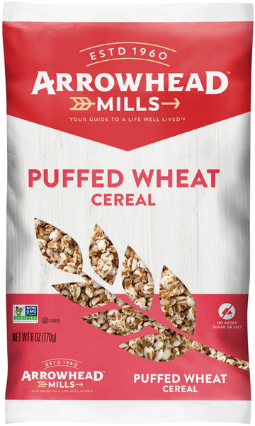 Arrowhead Mills Cereal, Puffed Wheat, 6 Oz. Bag (Pack Of 12)