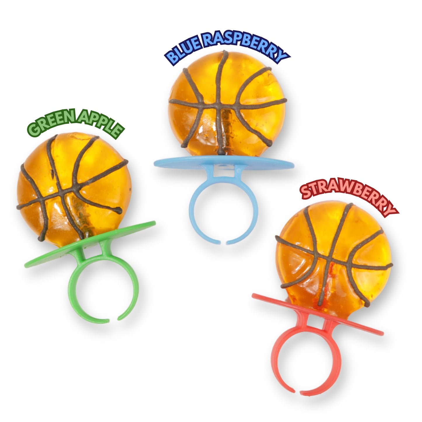 Needzo Basketball Lollipop Rings Party Favors, Sports Ball Shaped Candy Goodie Bag Fillers for Birthdays, 18 Suckers