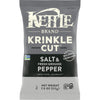 Kettle Brand Potato Chips, Krinkle Cut, Salt & Fresh Ground Pepper, 7.5 oz Bag