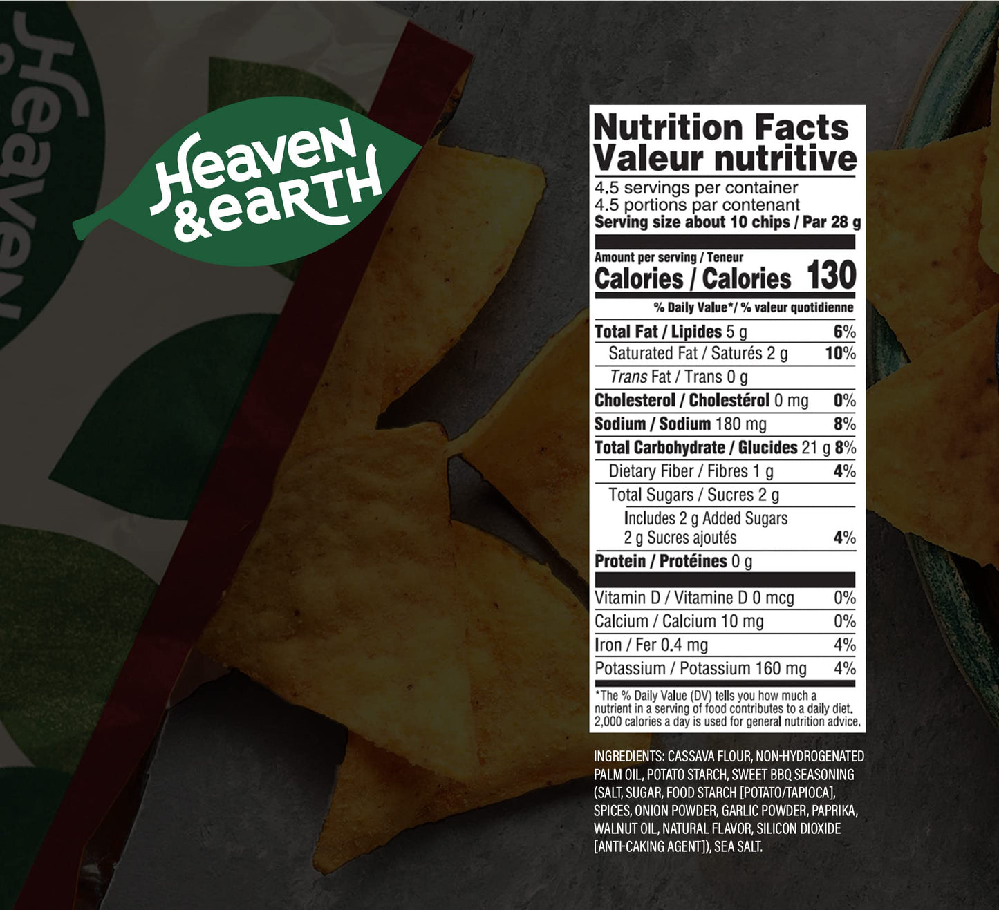 Heaven & Earth Sweet Bbq Tortilla Chips, Grain Free Tortilla Chips, 4.5Oz (2 Pack) | Corn Free | Gluten Free | Kosher For Passov