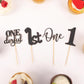 24Pack First Birthday Cupcake Topper - Glitter Black One Cupcake Picks,1St Birthday Cupcake Decorations Supplies (Black)