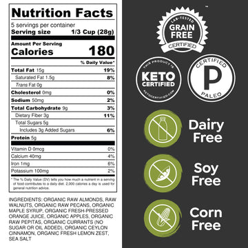 Witzi'S Grain Free Granola, Original, 5Oz (Pack Of 3), Made With Almonds, Apples & Cinnamon, Vegan, Keto, Gluten Free, Healthy S