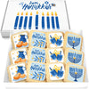 Happy Hanukkah Cookies Gift Basket Kosher For Men Women Kids | Jewish Holiday Gourmet Corporate Food Gift Individually Wrapped | 12 Decorated Sugar Cookies Menorah Donuts Dreidels