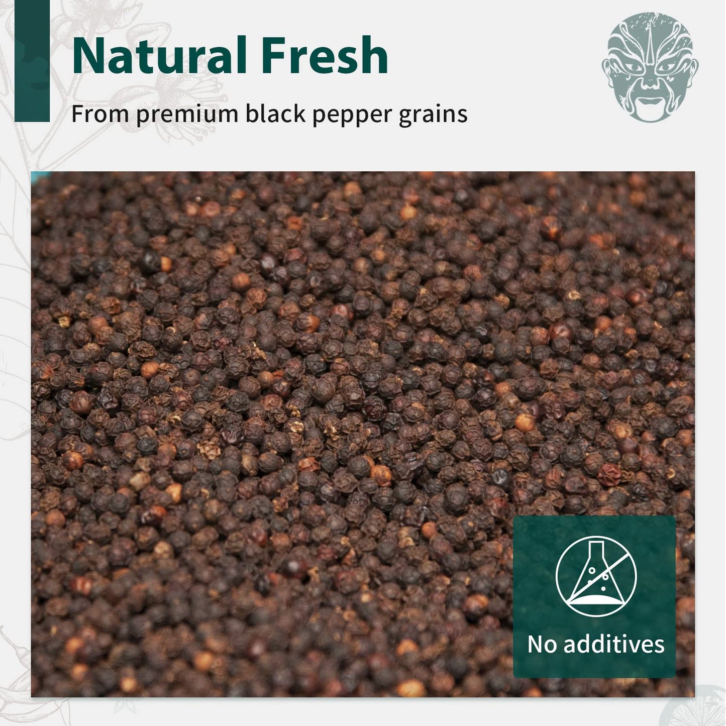 Soeos Organic Black Pepper Ground, Non-GMO, Freshly Peppercorn Powder Bulk, Packed to Keep Peppers Fresh, Ready to Use Peppercor