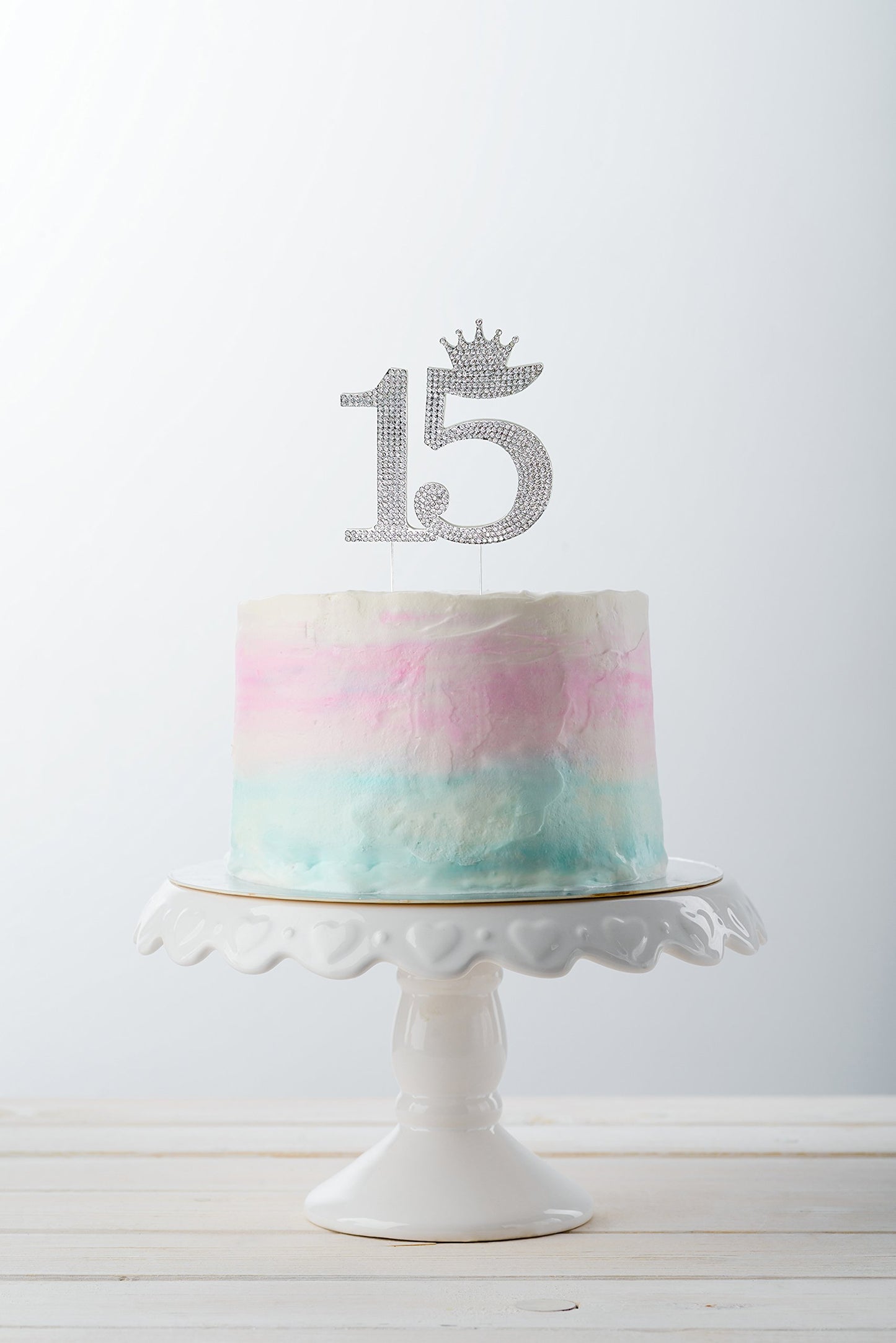 Chloe Elizabeth Quinceanera Rhinestone Cake Topper, Silver, 2 Count, Model 14206654