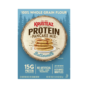 Krusteaz Protein Pancake Mix, Buttermilk Pancake Mix, 100% Whole Grain Flour & 15G Of Protein Per Serving, Also Makes Waffles, J