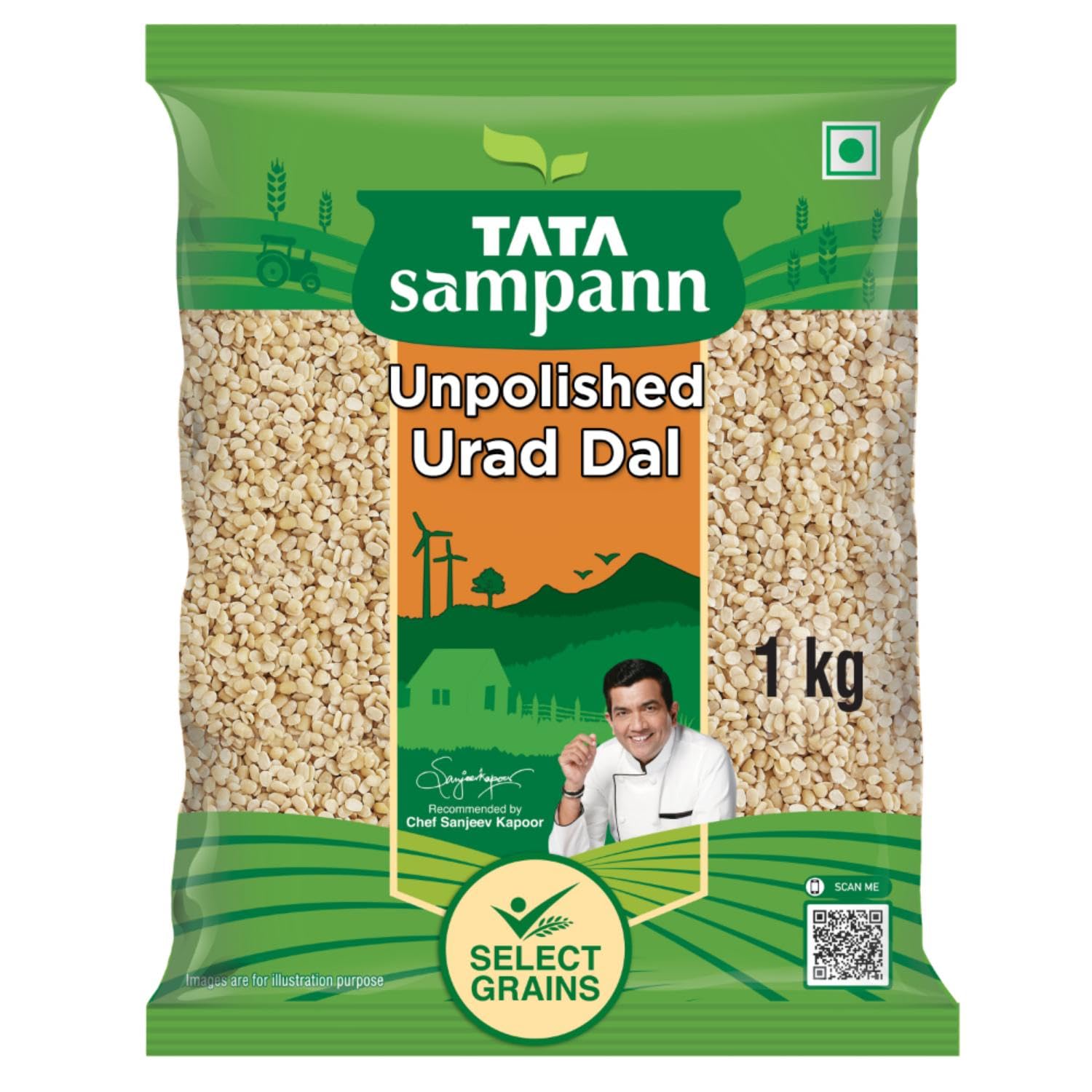 Tata Sampann Unpolished Urad Dal (Split)  1Kg