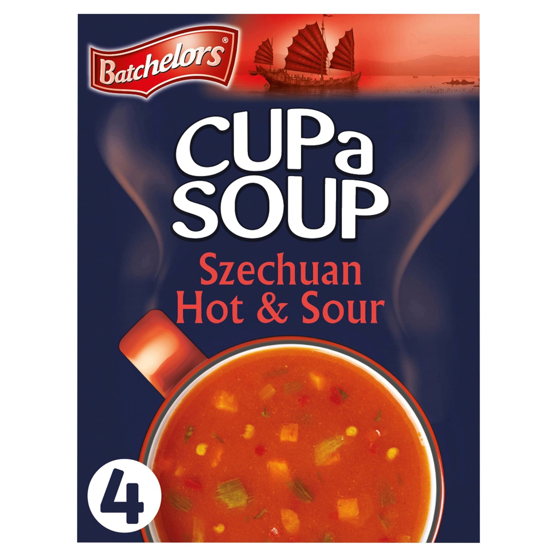 Batchelors Cup a Soup Szechuan Hot & Sour Instant Soup Sachets, 92 g Box (Pack of 9 Boxes - Each Contains 4 Sachets)