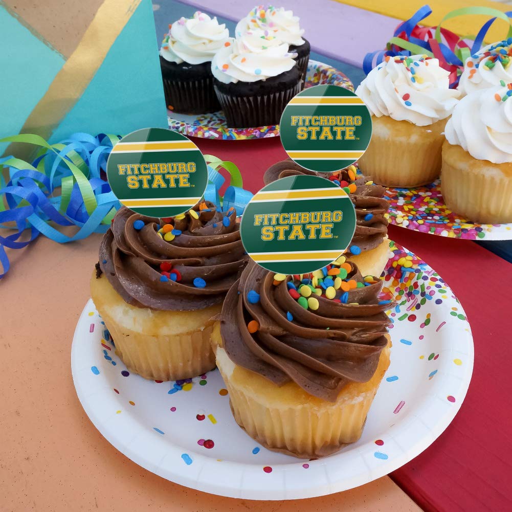 Fitchburg State University Stripes Cupcake Picks Toppers Decoration Set Of 6