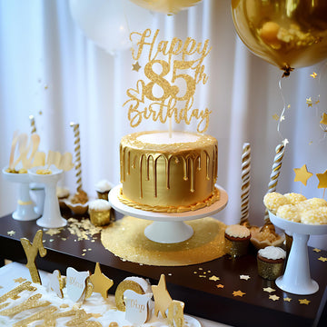Happy 85Th Birthday Cake Topper, 85Th Birthday Decorations For Men/Women, Cheers To 85 Years, Hello 85, 85Th Happy Birthday Part