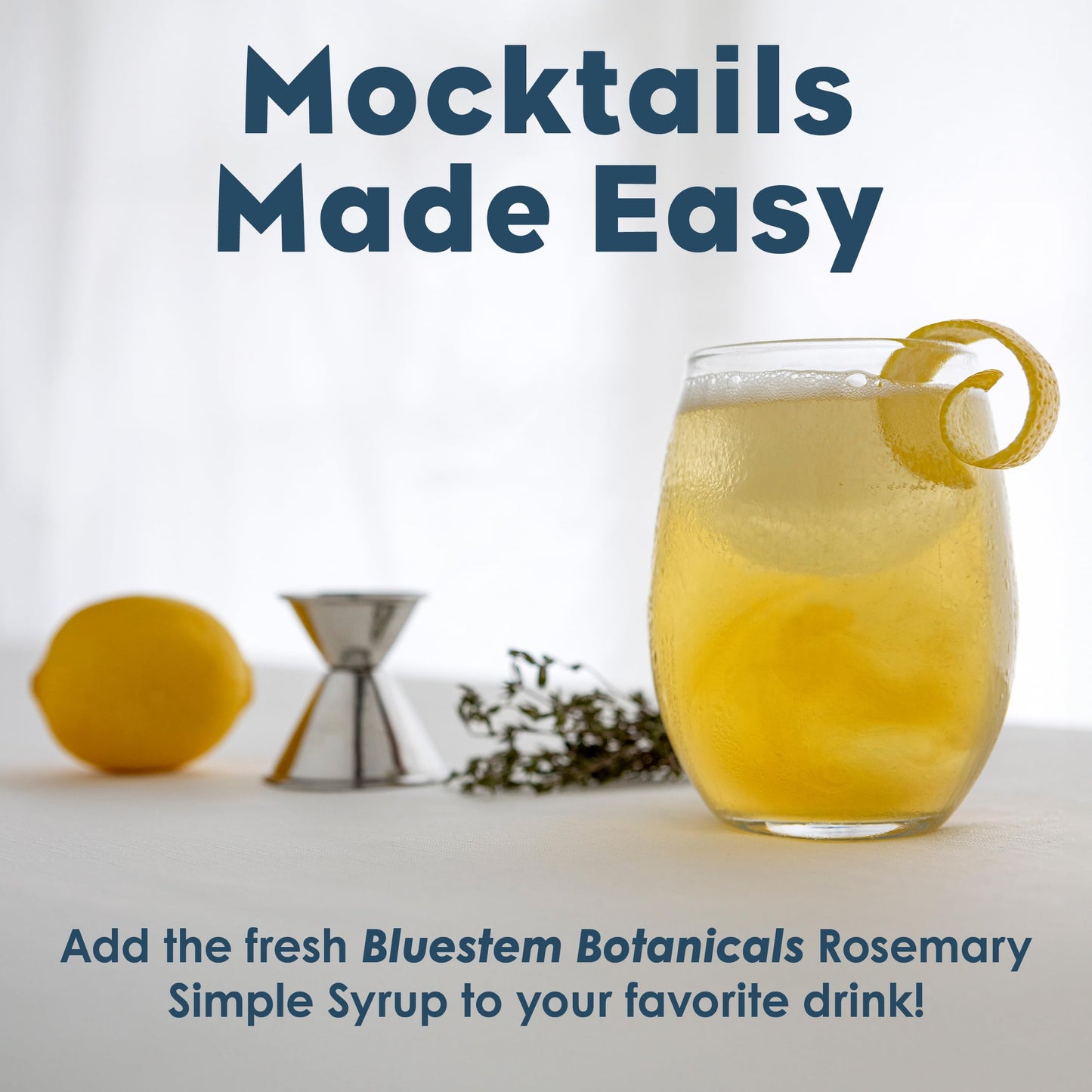 Bluestem Botanicals Organic Rosemary Simple Syrup, Non-  ic Mixer, 8 Fl Oz
