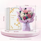 Polylove Forever Flower Bouquet Purple Flower Bouquet Preserved Roses With Bear Gift Box For Wife Mother Valentines Day Mothers