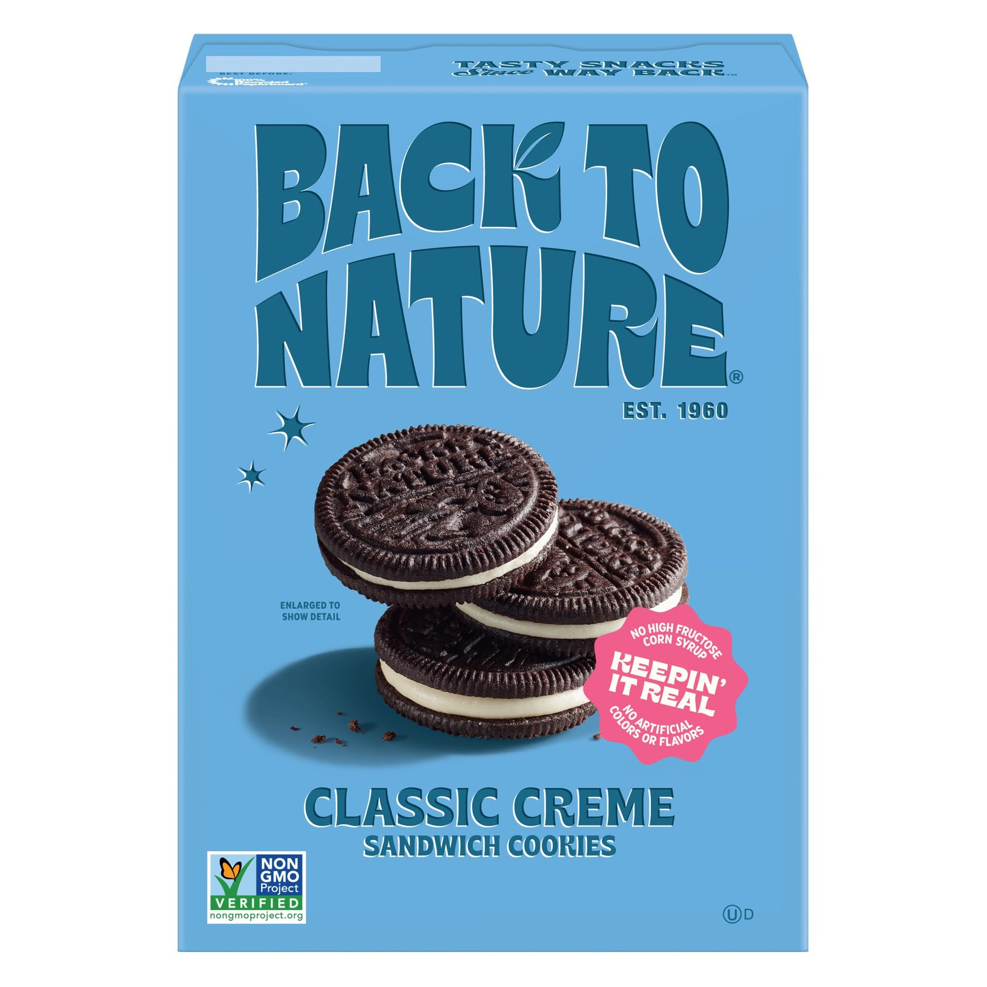 Back to Nature Classic Creme Sandwich Cookies - Plant-Based Cookies Made With Wheat Flour - Non-GMO, No High Fructose Corn Syrup