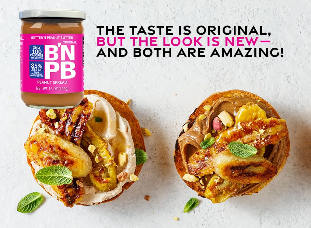 Bettern Peanut Butter Peanut Spread, Original Low Fat & Gluten Free, Pack of 2 (16 oz each), 1 Pound Total