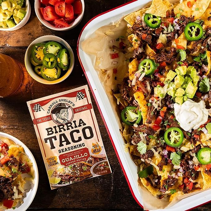 Carroll Shelby'S Original Texas Brand Authentic Birria Taco Seasoning - Savory And Spicy Flavors For Tacos And Meats (Pack Of 12
