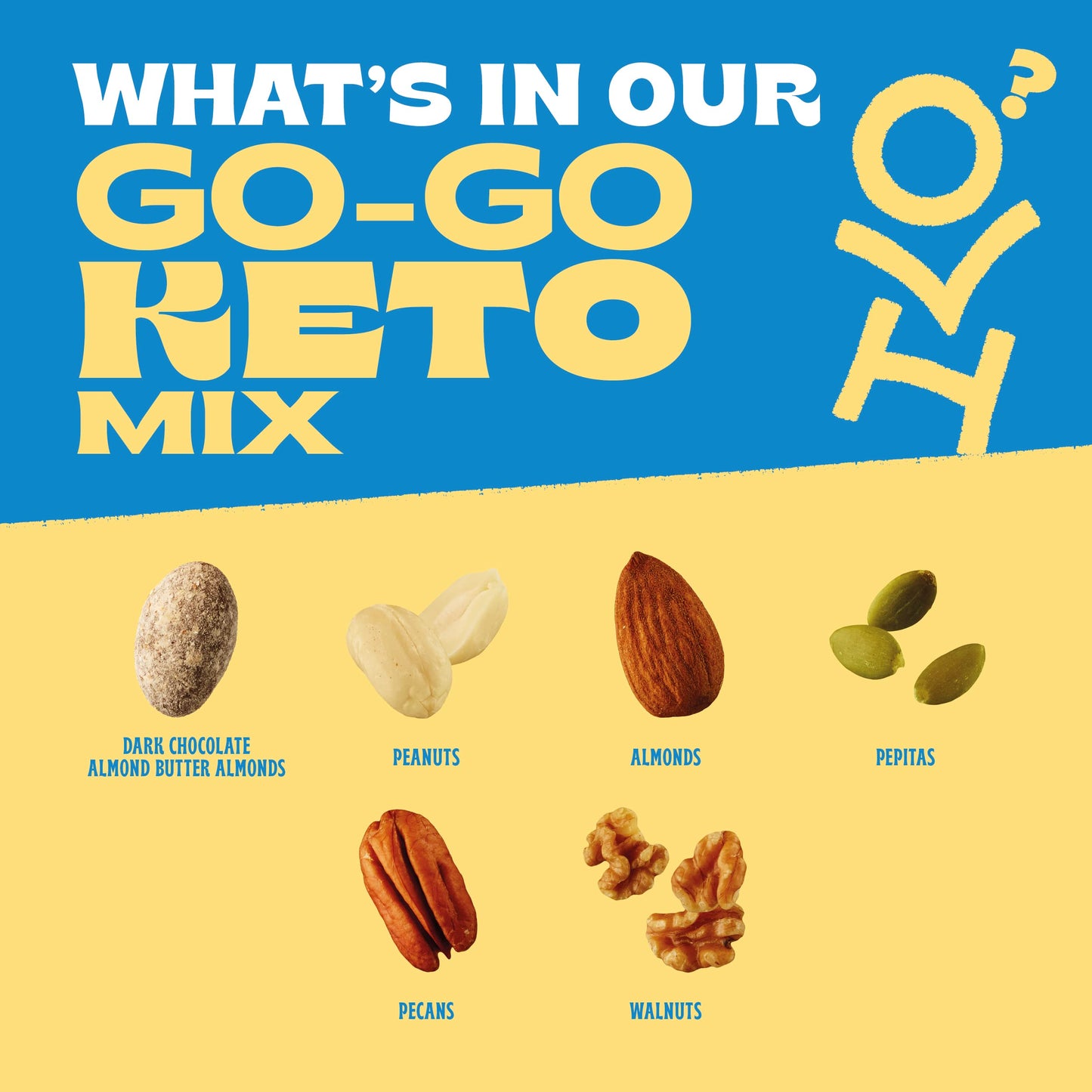 Orchard Valley Harvest Go-Go Keto Mix, 1.85 oz., Pack of 14 - Low Carb Snack, Healthy Keto-Friendly Trail Mix