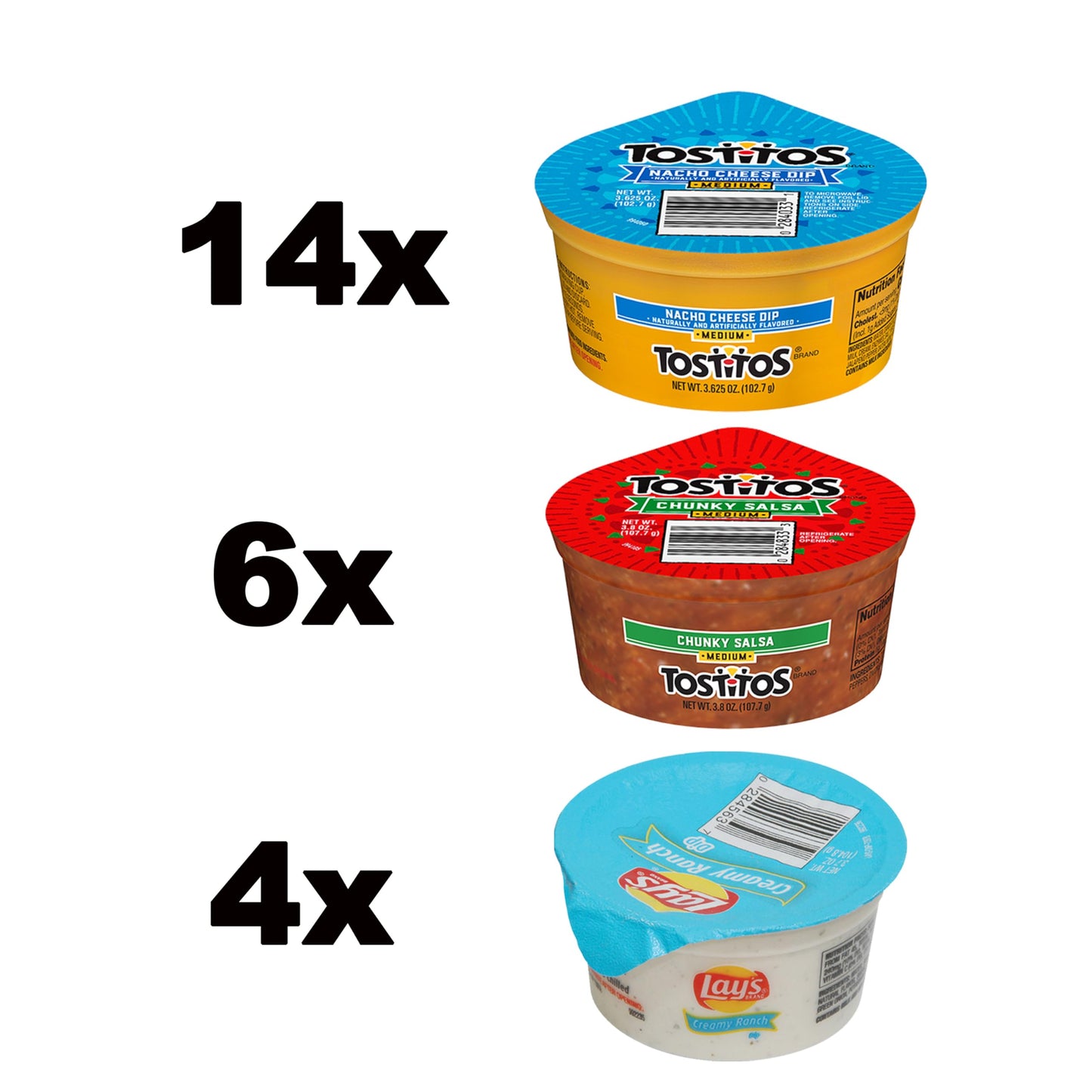 Frito Lay Dip Cups Variety Pack, Single Serve, 24 Count