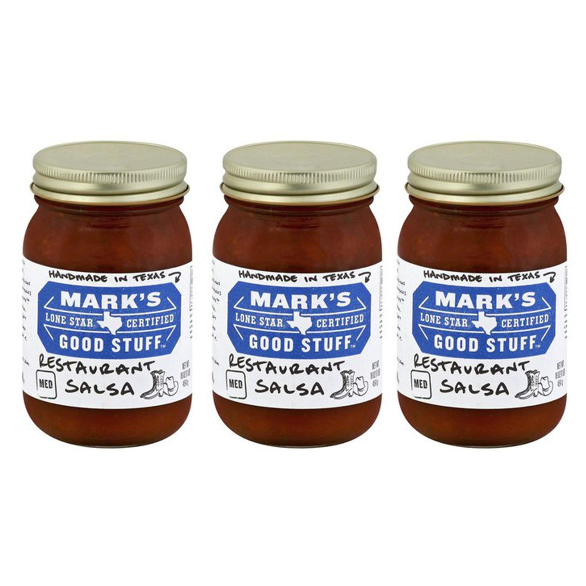 Mark'S Lone Star Certified Good Stuff Salsa 16Oz Jar (Pack Of 3) (Choose Flavor Below) (Restaurant - Medium)