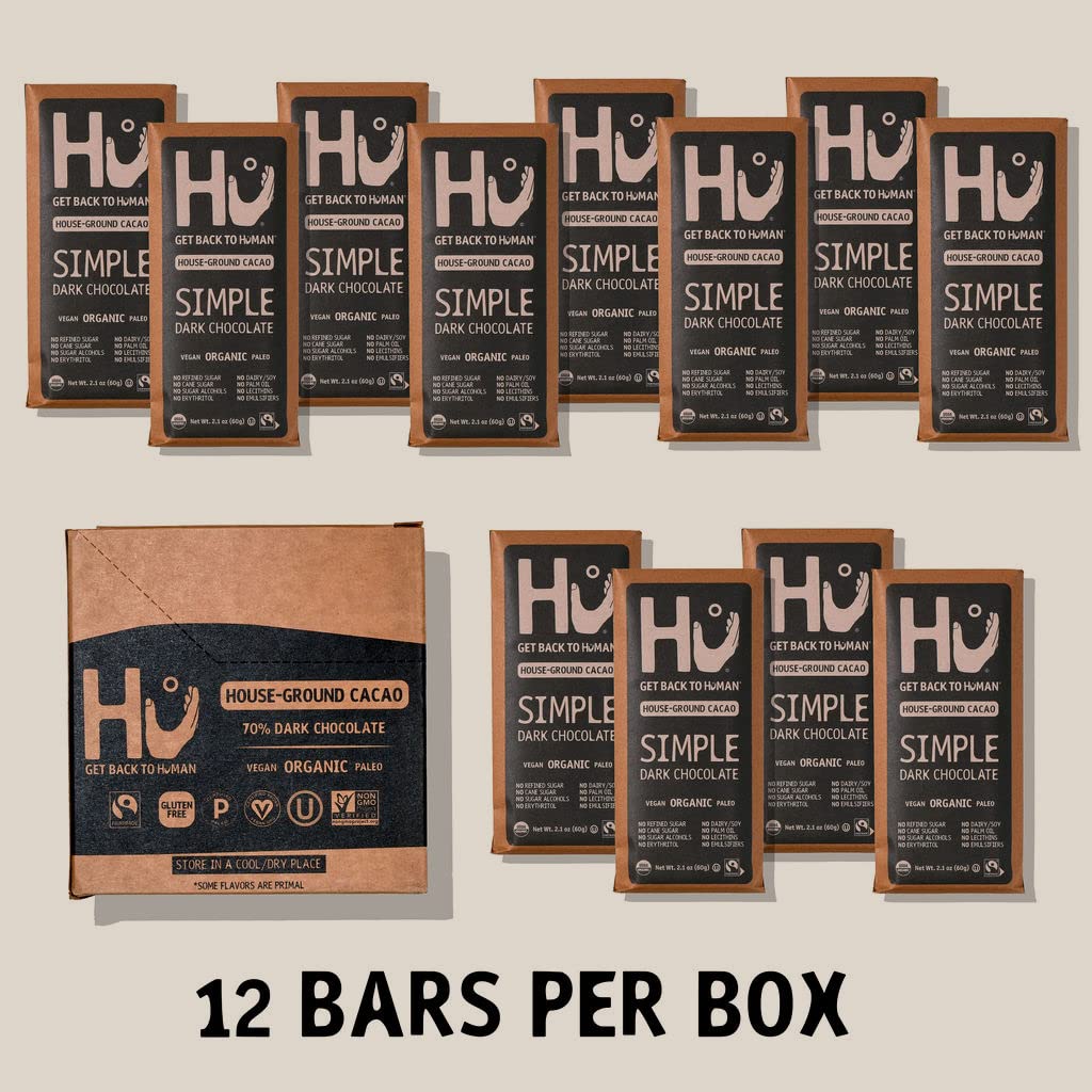 Hu Chocolate Bars | 12 Pack Simple Chocolate | Natural Organic Vegan, Gluten Free, Paleo, Non Gmo, Fair Trade Dark Chocolate | 2