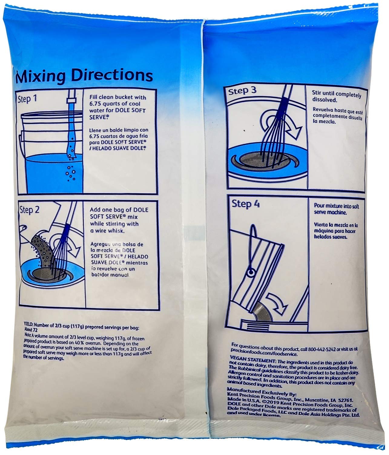 Kent Precision Foods Dole Soft Serve Mix Lime 4.4 lbs Pack of 1