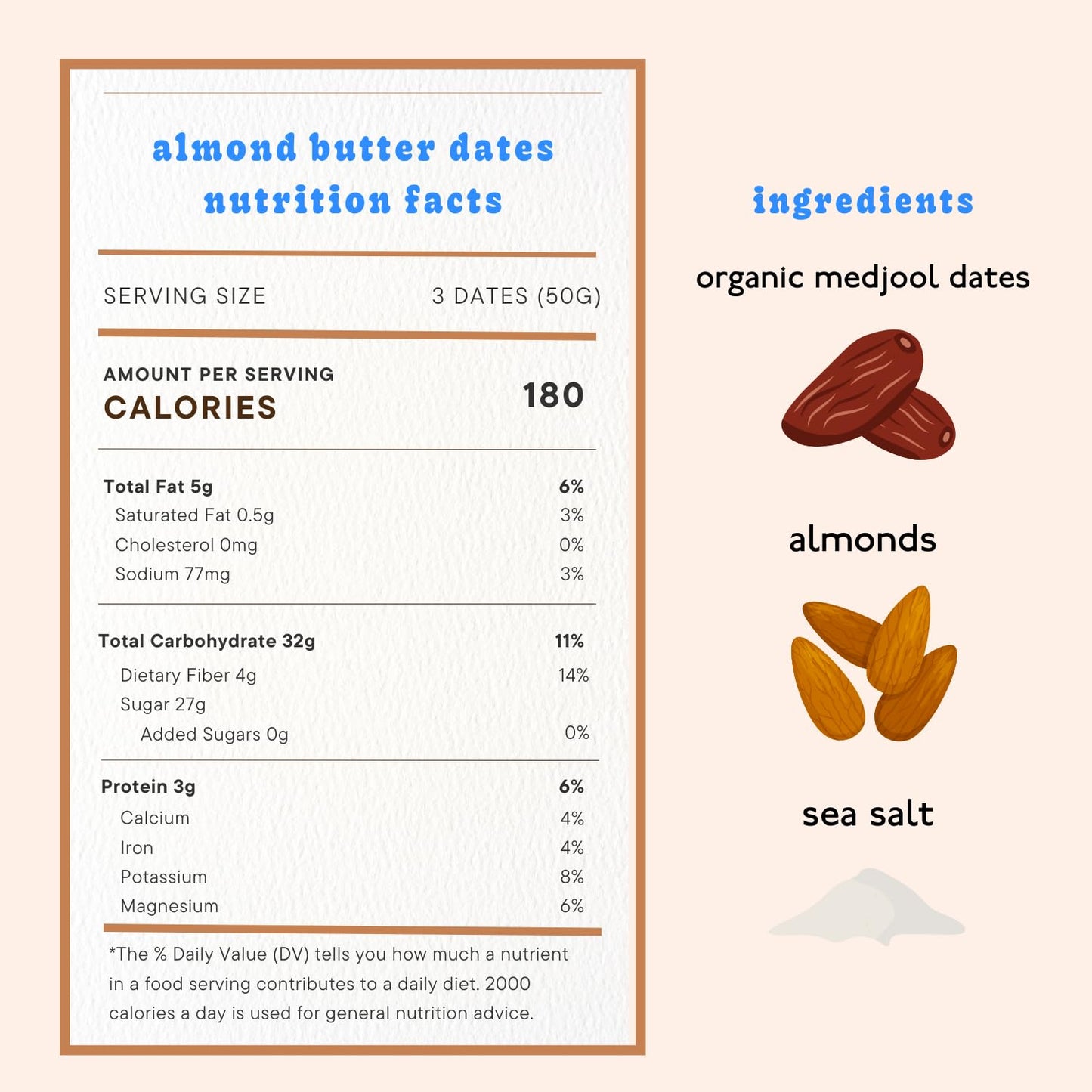 Realsy Almond Butter Filled Medjool Dates, Organic, Gluten-Free, Vegan, 10-Pack