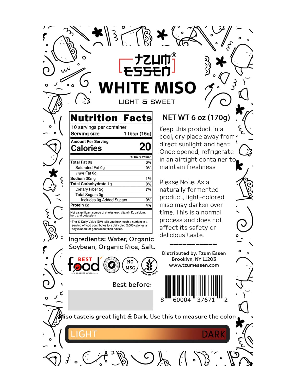 White Miso Paste (Shiro) Umami filled Soup base. Vegan, Kosher & Gluten Free 170g | With Resealable cap