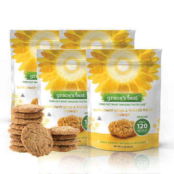 Graces Best Cookies - Sweet And Crunchy Small Snack Made With Natural, Quality Ingredients - Sunflower Seeds And Rolled Oats - P