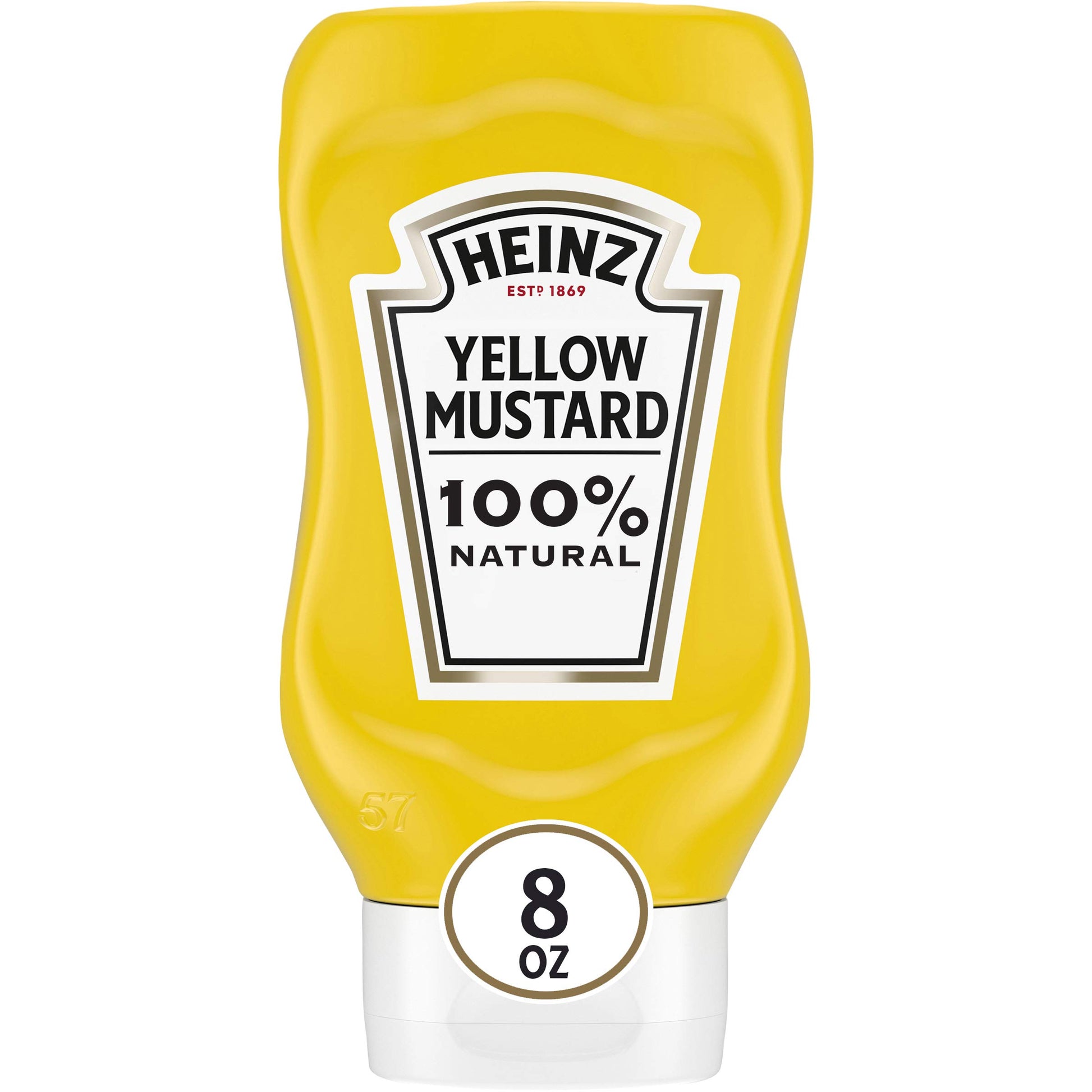 Heinz 100% Natural Yellow Mustard (12 ct Pack, 8 oz Bottles)