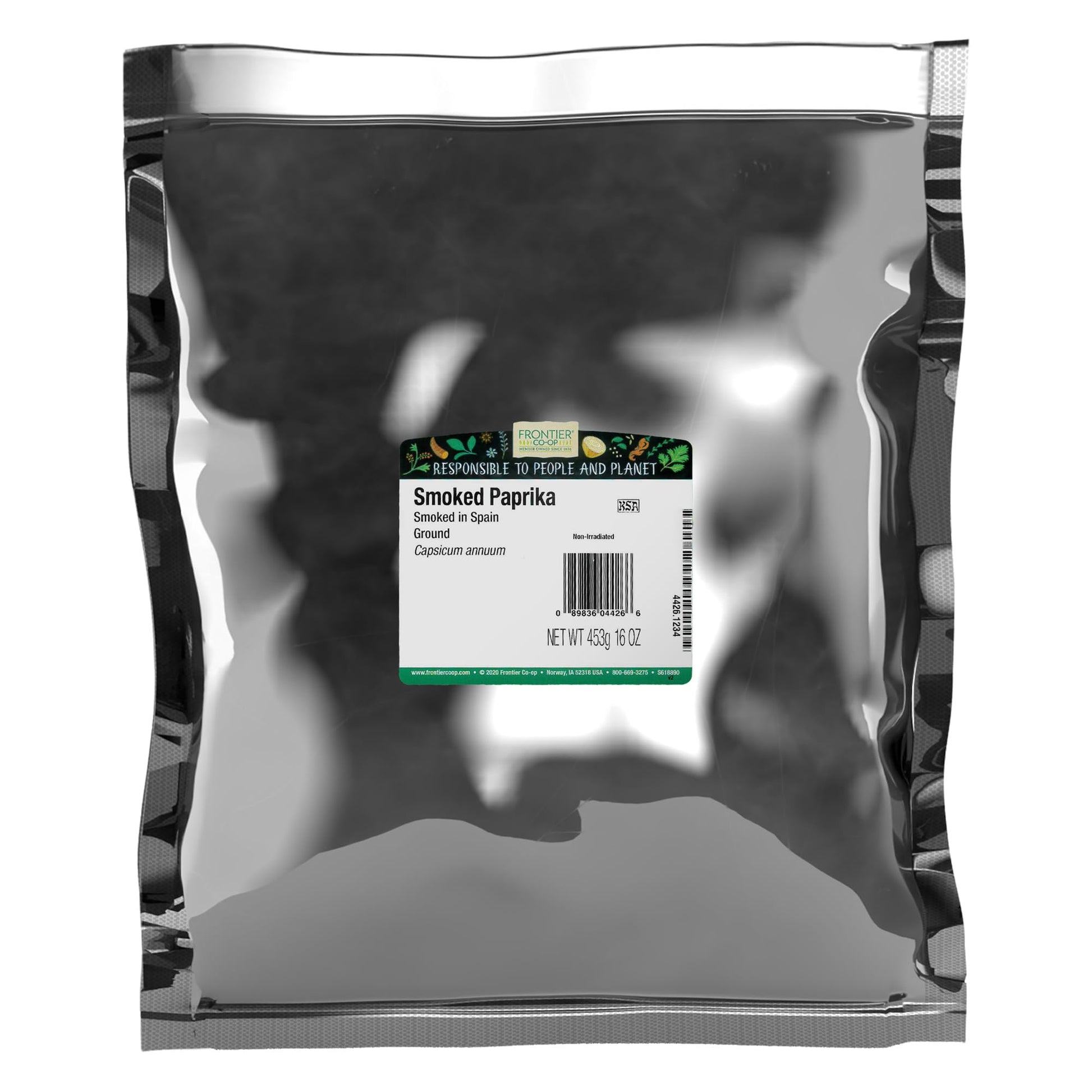 Frontier Co-op Ground Smoked Spanish Paprika Powder, 1lb Bulk Bag - Seasoning for Cooking