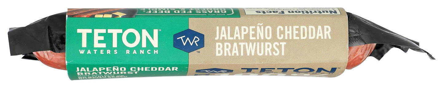 Teton Waters Ranch Jalapeno Cheddar Beef Bratwurst, 10 Oz