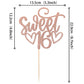 YCTHUNFISH 16th Birthday Cake Topper Rose Gold Bamboo Glitter Decoration