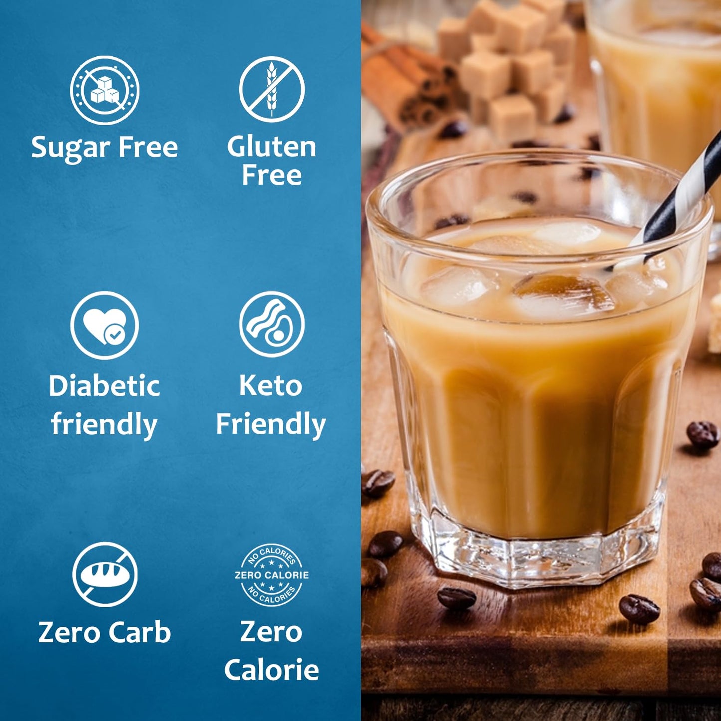 Syruvia Sugar-Free Brown Sugar Cinnamon Coffee Flavoring Syrup 25.4Oz - 0 Calories, Kosher, And Gluten-Free. Perfect For Drinks,