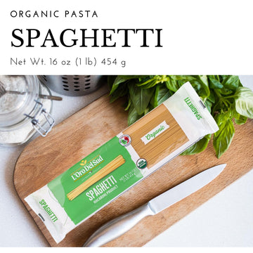 L'Oro Del Sud Organic Spaghetti, 100% Durum Wheat, Non Gmo, Vegan, Kosher Certified, And Imported From Italy, Premium Quality Pr