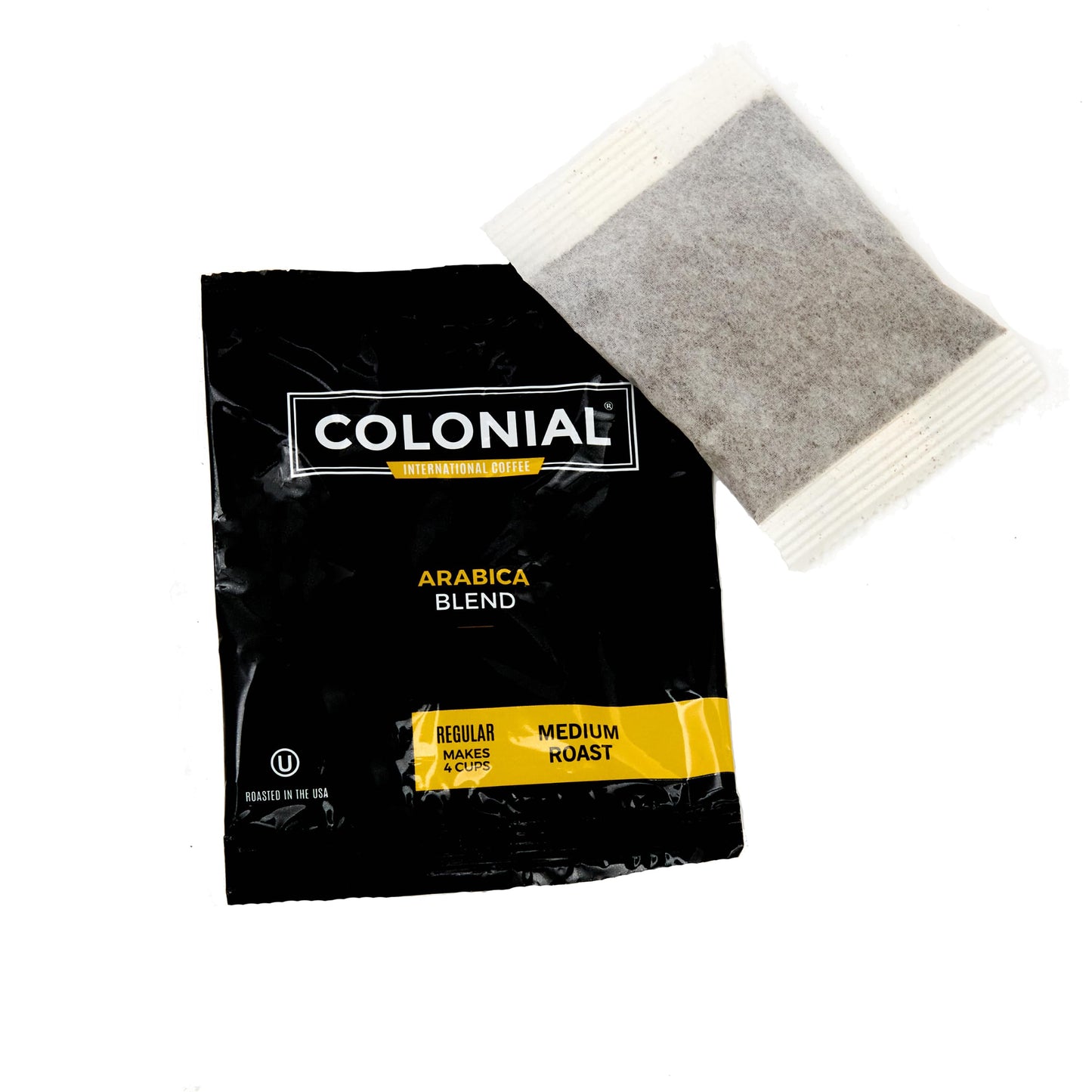 COLONIAL INTERNATIONAL COFFEE In-Room Hotel Ground Coffee, Medium Roast, 0.5 Ounce (Pack of 150), Paper Filter Portion Packs