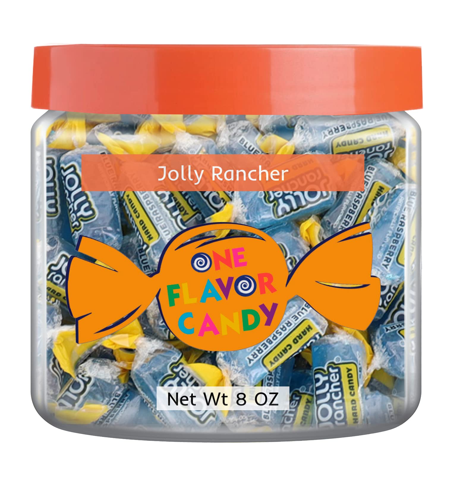 Jolly Rancher World'S Best Flavored Fruit Hard Candy Bulk Candies In Jar Tasty Yummy Perfectly Delicious Time (Blue Raspberry, 8