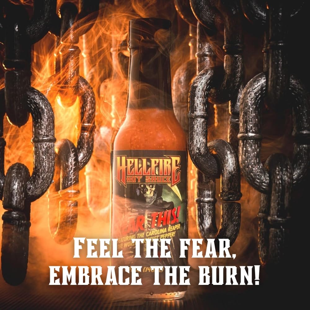 Hellfire Hot Sauce Hot Ones Gift Pack - Gourmet Hot Sauce Variety Pack With 4 Extreme Flavors Featured on Hot Ones TV Show (Four