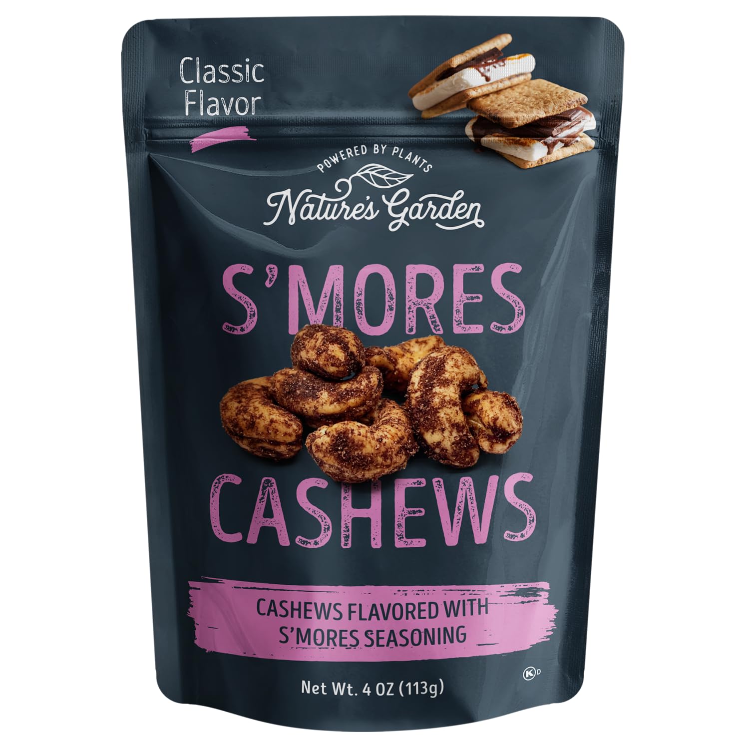 Nature'S Garden Smores Cashews, 4 Oz (Pack Of 6) - Chocolate Covered Cashews, Seasoned Roasted Cashews, Crunchy Snacks, Flavored
