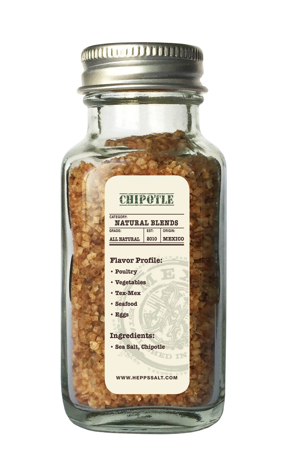 Hepps Salt Co. Chipotle Sea Salt, 2oz - Seasoning for Cooking and Grilling