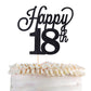 YCTHUNFISH 18th Birthday Cake Topper, Black Glitter, Small, Paper Material, Number 18 Decorations for Parties and Celebrations