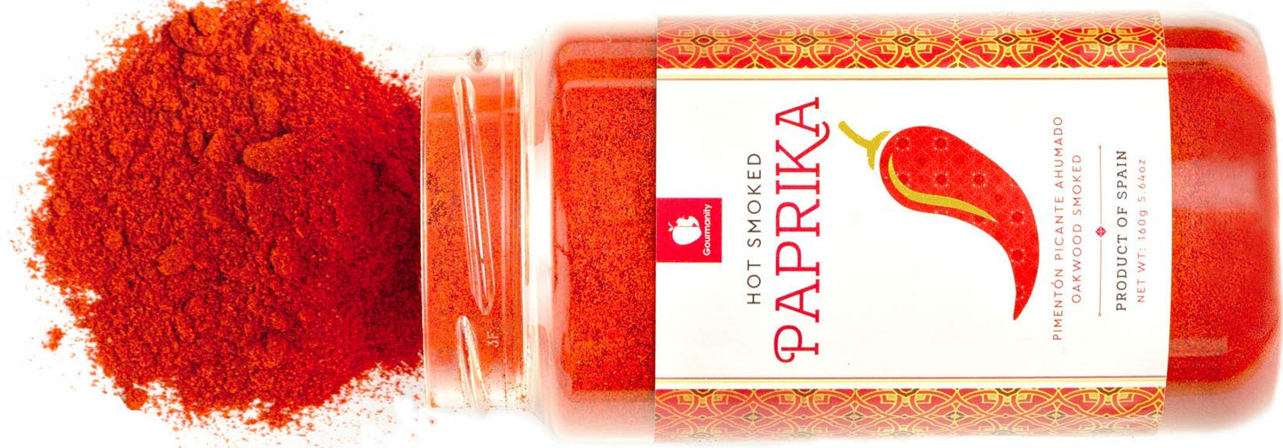 Gourmanity Twin Pack Smoked Paprika Powder, Sweet & Hot, 5.64 oz each, Gluten Free, Kosher