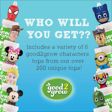 Good2Grow Surprise Character 6 Pack 100% Apple Juice, Spill Proof Tops, New Characters Available Every 2 Months, 6-Ounce Bottles