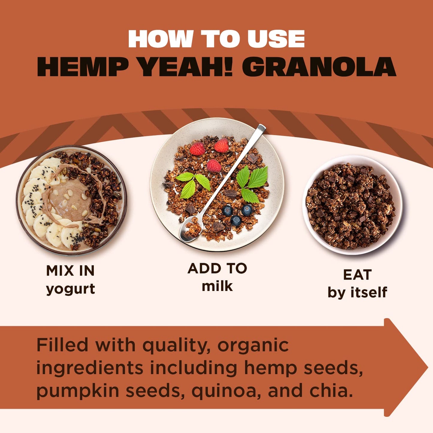 Manitoba Harvest Hemp Yeah Granola Dark Chocolate 10Oz With 10 G Of Protein 3.6 G Omegas 3 G Of Fiber And Less Than 10 G Sugar P