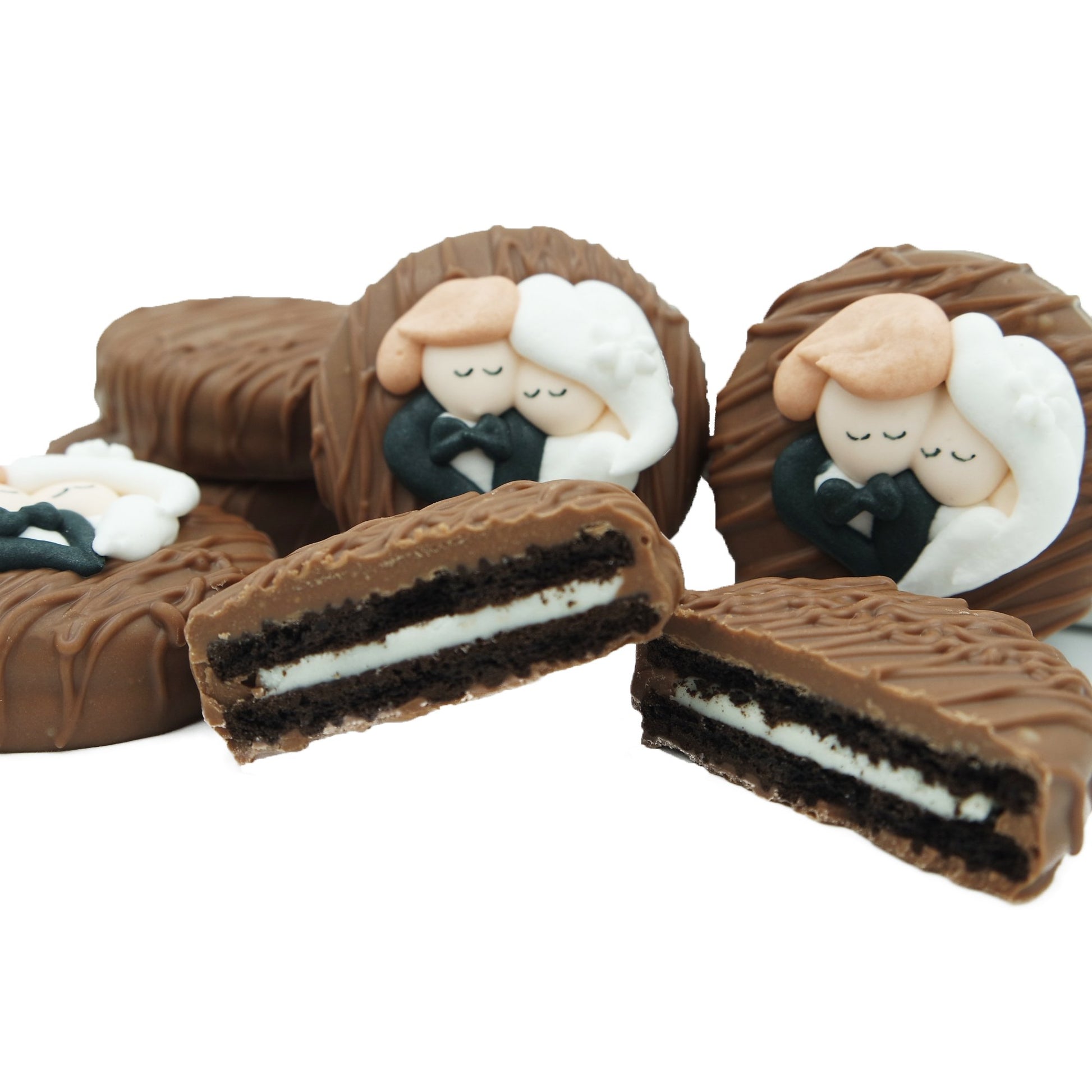 Philadelphia Candies Milk Chocolate Covered OREO Cookies, Wedding Heart Gift, 8 oz