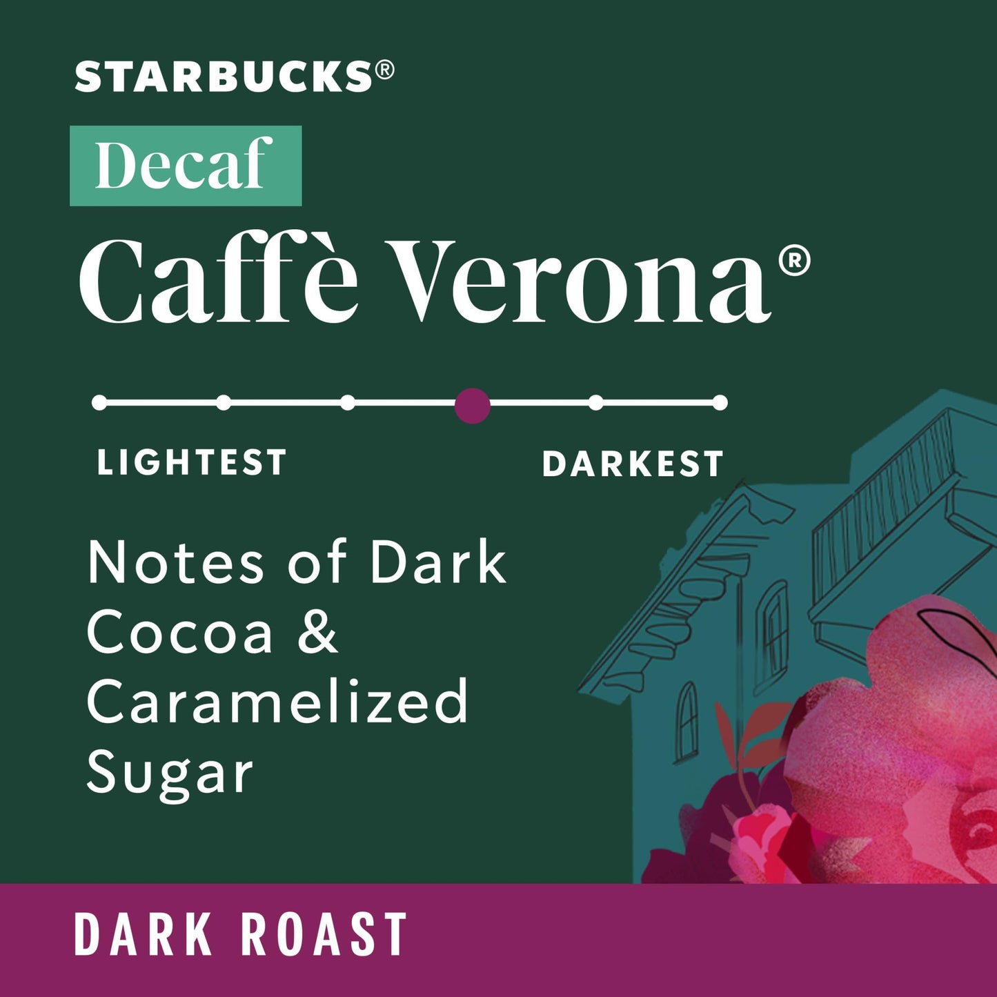 Starbucks Decaf Caff   Verona Dark Roast Ground Coffee, 12 Ounce (Pack Of 6)