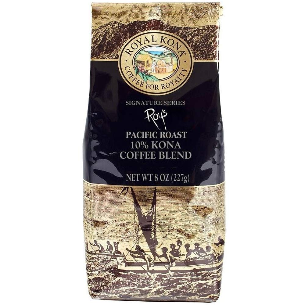 Royal Kona 10% Kona Coffee Blend, Roy'S Pacific Roast, Ground, 8 Ounce Bag